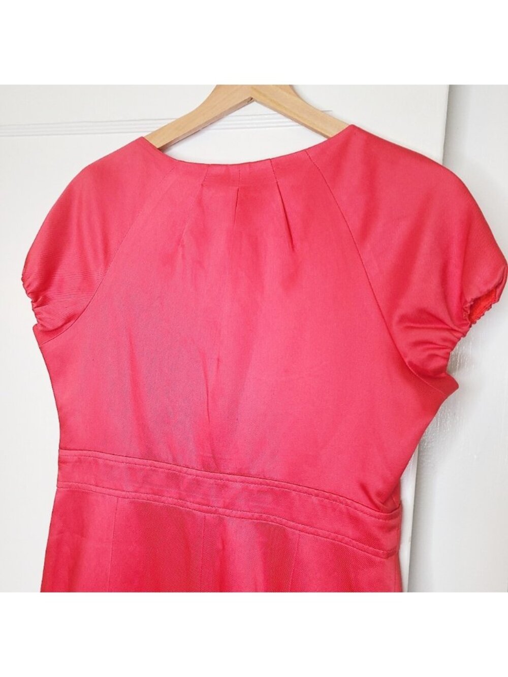 Pink Button Front Sheath Dress with Pockets - Picture 6 of 6